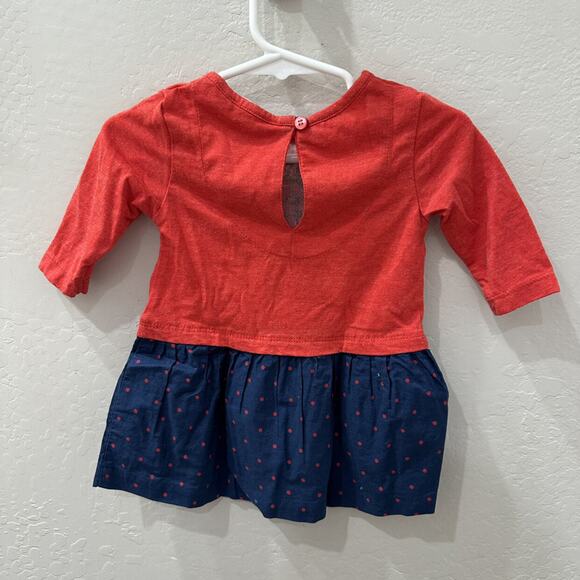 Beebay Red & Blue Fox Polka Dot Long Sleeve Dress - Picture 5 of 7